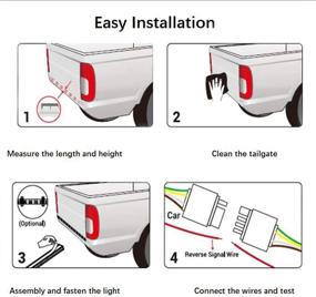 img 1 attached to 🚦 JIMJOY Светодиодная полоса на заднем мосту грузовика длиной 60 дюймов - тройной ряд светодиодов 504 шт - водонепроницаемая - красные тормозные огни - оранжевые сигналы поворота - белые задние огни - провод с 4-мя плоскими разъемами.