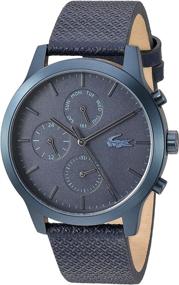 img 3 attached to Наручные часы Lacoste Premium Quartz с многофункциональными указателями времени, кожаный ремешок для женщин.