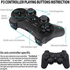 img 2 attached to 🎮 Kolopc Wireless Controller for PS3 Console - Double Vibration, 6-Axis Gyro Sensor - Upgraded Joystick Motion Gamepad with Charging Cable (Black Skull and Galaxy)
