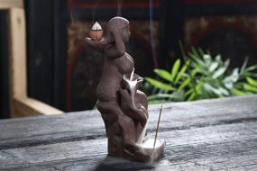 img 2 attached to 🧜 Ceramic Mermaid Backflow Incense Tower Burner: Handcrafted Yoga Room Decoration with Free Cones