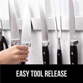 img 1 attached to 🔪 Gorilla Grip Premium Magnetic Knife Strip: 12 Inch Bar for Securely Organizing and Storing Knives - Rust Resistant Stainless Steel Holder, Wall Mounted and Easy to Install - Ideal for Kitchen and Workspace