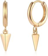 👂 stylish gold dainty dangle hoop earrings for women - small huggie hoop with cubic zirconia and charming designs - 14k gold plated minimalist jewelry gift logo