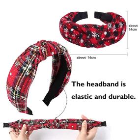 img 2 attached to 🎄 KizBruo 6PCs Christmas Knotted Plaid Headbands - Fashion Vintage Turban Hair Band Retro Wide Headband for Women and Girls - Christmas Hair Accessories (D-6PCs)