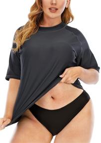 img 2 attached to 👚 Halcurt Women's Rashguard Shirt Sleeve in Swimsuits & Cover Ups - Women's Clothing