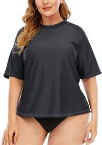 img 4 attached to 👚 Halcurt Women's Rashguard Shirt Sleeve in Swimsuits & Cover Ups - Women's Clothing