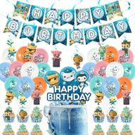 🎉 octonauts birthday party supplies: banner, hanging swirls, cake & cupcake toppers, 20 balloons logo