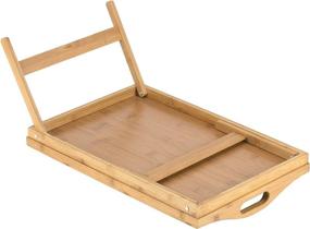 img 2 attached to 🍽️ Home-it Bamboo Bed Tray Table with Folding Legs - Breakfast Tray and Portable Bed Table with Legs