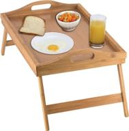 🍽️ home-it bamboo bed tray table with folding legs - breakfast tray and portable bed table with legs logo