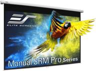 🎥 elite screens manual srm pro 100-inch 16:9 projector screen - manual slow retract, 8k / 4k ultra hd 3d ready, 2-year warranty - m100hsr-pro, white logo