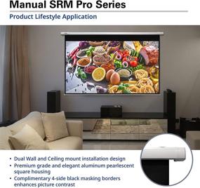 img 2 attached to 🎥 Elite Screens Manual SRM Pro 100-Inch 16:9 Projector Screen - Manual Slow Retract, 8K / 4K Ultra HD 3D Ready, 2-Year Warranty - M100HSR-PRO, White