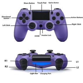 img 3 attached to 🎮 Double Shock Wireless Controller for PS4 with USB Cable - Compatible with PS4/Slim/Pro Console (Purple)