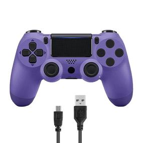 img 4 attached to 🎮 Double Shock Wireless Controller for PS4 with USB Cable - Compatible with PS4/Slim/Pro Console (Purple)