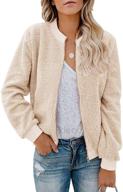 fashionable rvshilfy women's fleece fuzzy jacket - sherpa-lined zip-up coat with pockets logo