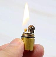 qimei miniature kerosene lighter - smallest height 2.5cm/φ 1.3cm capsule lighter - portable metal edc gear - waterproof tiny peanut lighter (fuel not included) - mini gold logo