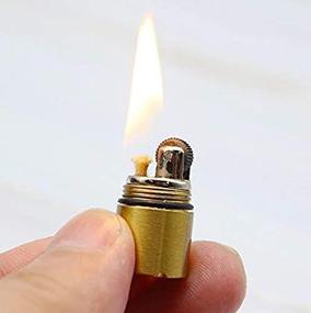 img 4 attached to QIMEI Miniature Kerosene Lighter - Smallest Height 2.5cm/φ 1.3cm Capsule Lighter - Portable Metal EDC Gear - Waterproof Tiny Peanut Lighter (Fuel not Included) - Mini Gold