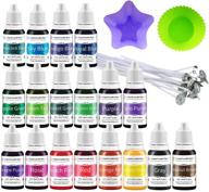 🕯️ vibrant and non-toxic liquid candle dye concentrate - 18 colors! ideal for diy candle making with soy wax, beeswax, gel wax, and paraffin wax (each 0.35oz) logo