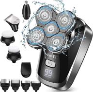 🪒 zumyu 6-in-1 electric head shaver for men - wet and dry grooming kit with led display, flex series, rotary cordless rechargeable razor and nose hair trimmer logo