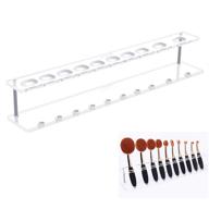 yoseng oval makeup brushes holder 🖌️ - clear acrylic organizer shelf (10 slots) logo