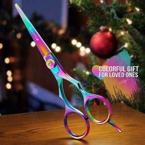 img 3 attached to 🔪 Suvorna Razeco e45 5.5" Multicolor Titanium Razor Edge Hair Cutting Shears – Lightweight & Well Balanced Professional Barber Scissors for Salon & Home Use