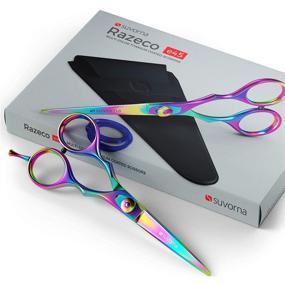 img 2 attached to 🔪 Suvorna Razeco e45 5.5" Multicolor Titanium Razor Edge Hair Cutting Shears – Lightweight & Well Balanced Professional Barber Scissors for Salon & Home Use