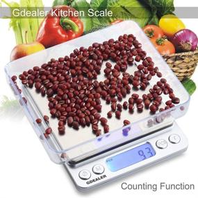 img 1 attached to 🔍 Accurate and Versatile GDEALER Food Scale: 0.001oz Precision for Cooking, Baking, and Coffee - Stainless Steel with Back-lit LCD Display - Pocket-Sized and Small - Silver