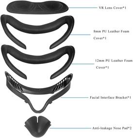 img 1 attached to 🔧 TATACO VR Блок интерфейса для лица, Замена подушечки для лица из пены из PU-кожи, Защитный кожух для линз, Антипрыжковая подушка для носа - Набор аксессуаров Oculus Quest 2