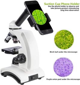 img 3 attached to 🔬 KiZHXlo Monocular Microscope 40X-1600X Magnification with Barlow Lens for Students and Adults, Dual LED Illumination, Science Kits for Beginners, Includes Phone Adapter