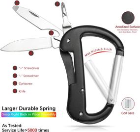 img 1 attached to Sprookber Aluminum Carabiner D Shape, Spring Snap Hook Key Chain Clip, Multi-purpose Keychain Clip, Pack of 6