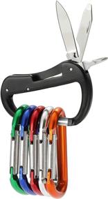 img 3 attached to Sprookber Aluminum Carabiner D Shape, Spring Snap Hook Key Chain Clip, Multi-purpose Keychain Clip, Pack of 6