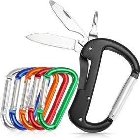 img 4 attached to Sprookber Aluminum Carabiner D Shape, Spring Snap Hook Key Chain Clip, Multi-purpose Keychain Clip, Pack of 6