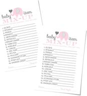 🐘 pink elephant word scramble game pack: gender reveal fun for girls baby shower - 25 players, wild safari animal theme, high-quality event supplies by paper clever party логотип