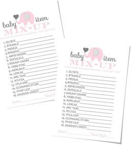 img 4 attached to 🐘 Pink Elephant Word Scramble Game Pack: Gender Reveal Fun for Girls Baby Shower - 25 Players, Wild Safari Animal Theme, High-Quality Event Supplies by Paper Clever Party