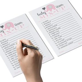 img 3 attached to 🐘 Pink Elephant Word Scramble Game Pack: Gender Reveal Fun for Girls Baby Shower - 25 Players, Wild Safari Animal Theme, High-Quality Event Supplies by Paper Clever Party