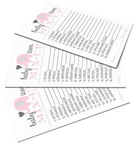 img 1 attached to 🐘 Pink Elephant Word Scramble Game Pack: Gender Reveal Fun for Girls Baby Shower - 25 Players, Wild Safari Animal Theme, High-Quality Event Supplies by Paper Clever Party