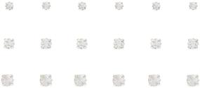 img 2 attached to 💎 Claire's 9 Pack of Silver Graduated Embellished Square Stud Earrings: Stylish Sparkle for Every Occasion