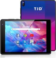 7-inch google certified android tablet - android 10, 32gb storage, quad-core processor, ips hd display, dual camera, wi-fi, bluetooth - tjd (purple & blue) logo