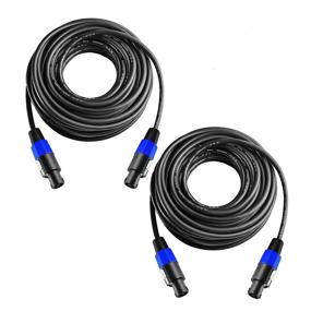 img 4 attached to 🔊 Yoico 2 Pack 50 Ft. High-Quality Speakon to Speakon Cables | Audio Amplifier Speaker Wire Cord with Twist Lock (7mm)