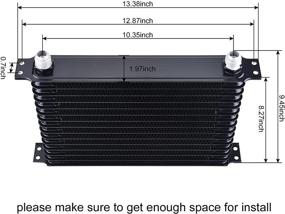 img 2 attached to 🔥 Улучшите вашу производительность с помощью набора черного масляного охладителя EVIL ENERGY 15 рядов AN10-10AN для универсального двигателя и трансмиссии.