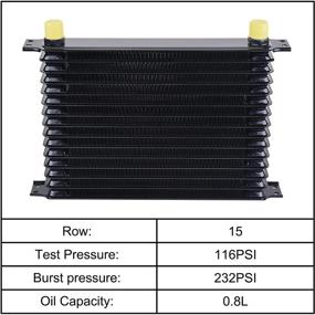 img 1 attached to 🔥 Улучшите вашу производительность с помощью набора черного масляного охладителя EVIL ENERGY 15 рядов AN10-10AN для универсального двигателя и трансмиссии.