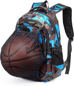 img 3 attached to 🎒 Camouflage Elementary Basketball Compartment Backpacks by BLUEFAIRY