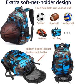 img 1 attached to 🎒 Camouflage Elementary Basketball Compartment Backpacks by BLUEFAIRY