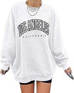 👚 stylish women's oversized sweatshirt: los angeles california crewneck - casual, comfortable, and trendy pullover tops logo