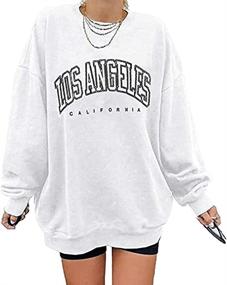 img 2 attached to 👚 Stylish Women's Oversized Sweatshirt: Los Angeles California Crewneck - Casual, Comfortable, and Trendy Pullover Tops