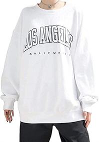 img 1 attached to 👚 Stylish Women's Oversized Sweatshirt: Los Angeles California Crewneck - Casual, Comfortable, and Trendy Pullover Tops