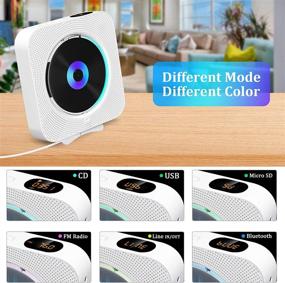 img 3 attached to 🎵 Qoosea Portable CD Player with Bluetooth: Wall Mountable, Remote Control, FM Radio, HiFi Speakers, MP3, Headphone Jack, AUX Input/Output - Home Audio Boombox