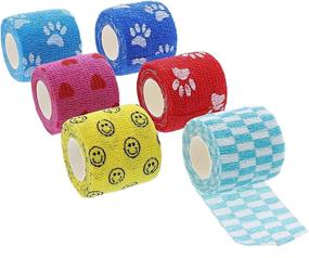 img 1 attached to 🎨 Colorful Self Adhesive Bandage Wrap: 6 Cohesive Tape Rolls in Vibrant Patterns - 2" x 5 Yards, 12-Pack