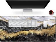 🖱️ anyshock desk mat, extended gaming cute mouse pad 35.4&#34; x 15.7&#34; xxl laptop beauty mousepad with stitched edges, non-slip base, waterproof computer desk pad for office, home, girls, men - abstract design logo