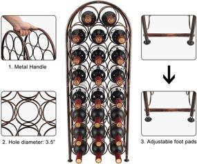 img 2 attached to PAG Винный стеллаж на 23 бутылки для напольной установки из металла, держатель для винных бутылок в виде арки, в античном коричневом цвете.