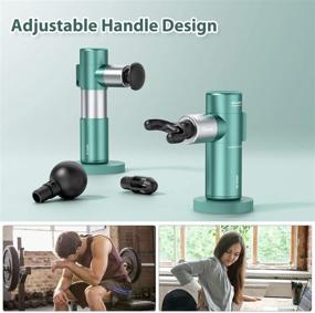 img 3 attached to 💆 Sportneer Mini Massage Gun - LCD Screen Smart Massager with Adjustable Handle, Deep Tissue Electric Back Massager - Portable Percussion Muscle Body Massager Gun, Ultra Small & Quiet