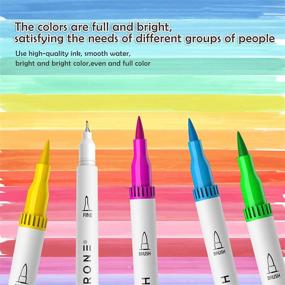 img 1 attached to 🎨 Vibrant Hethrone Markers for Adult Coloring - 72 Color Dual Tip Brush Pens Unleash Creativity